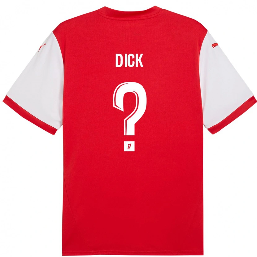Danxen Mujer Camiseta Livingstone Dick #0 Rojo Blanco 1ª Equipación 2024/25 La Camisa