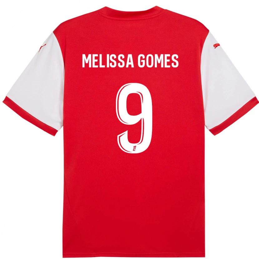 Danxen Mujer Camiseta Melissa Ferreira Gomes #9 Rojo Blanco 1ª Equipación 2024/25 La Camisa