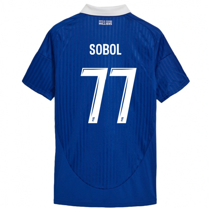 Danxen Mujer Camiseta Eduard Sobol #77 Azul Blanco 1ª Equipación 2024/25 La Camisa