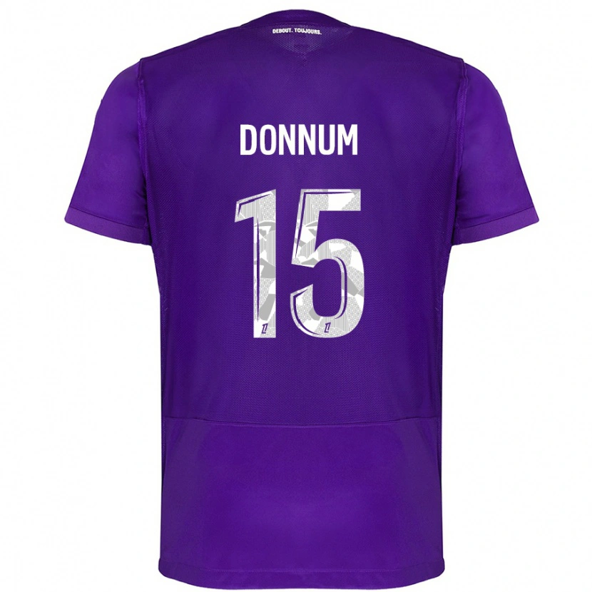 Danxen Mujer Camiseta Aron Dønnum #15 Morado Blanco 1ª Equipación 2024/25 La Camisa