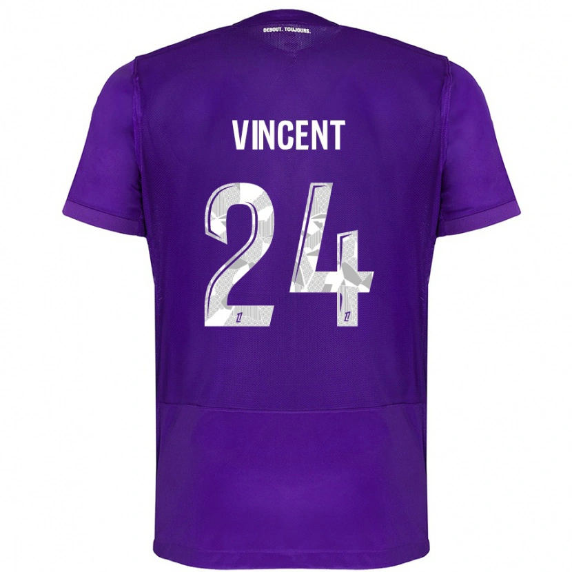 Danxen Mujer Camiseta Magalie Vincent #24 Morado Blanco 1ª Equipación 2024/25 La Camisa