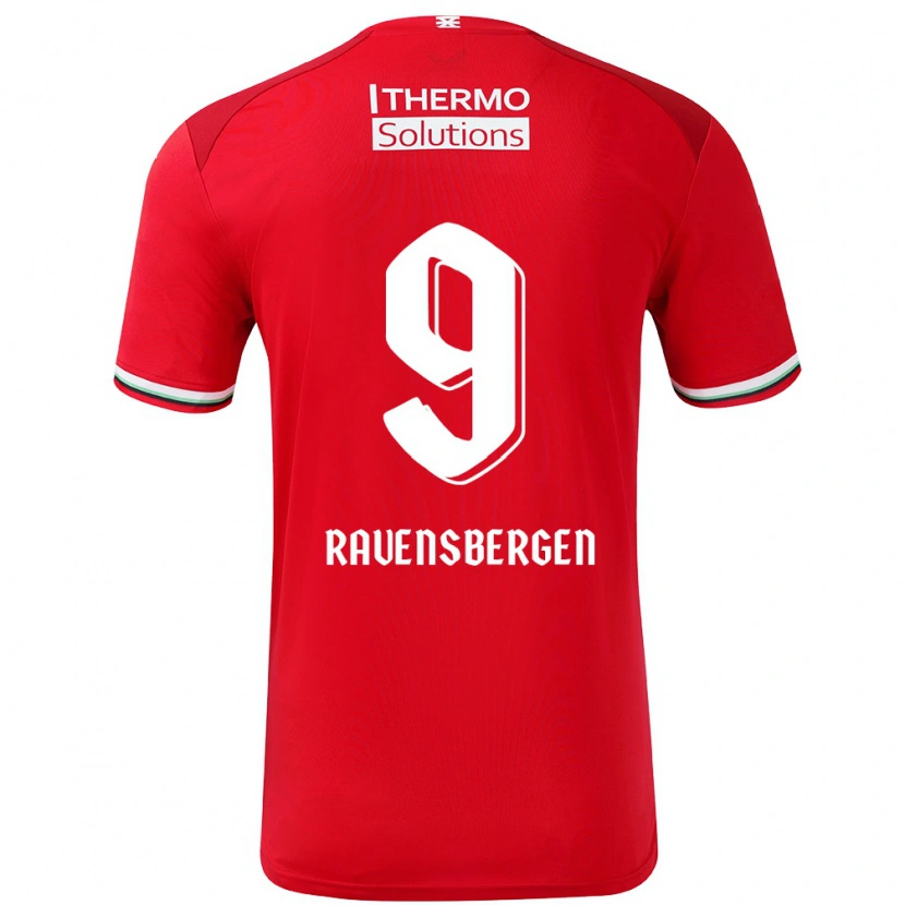 Danxen Mujer Camiseta Jaimy Ravensbergen #9 Rojo Blanco 1ª Equipación 2024/25 La Camisa