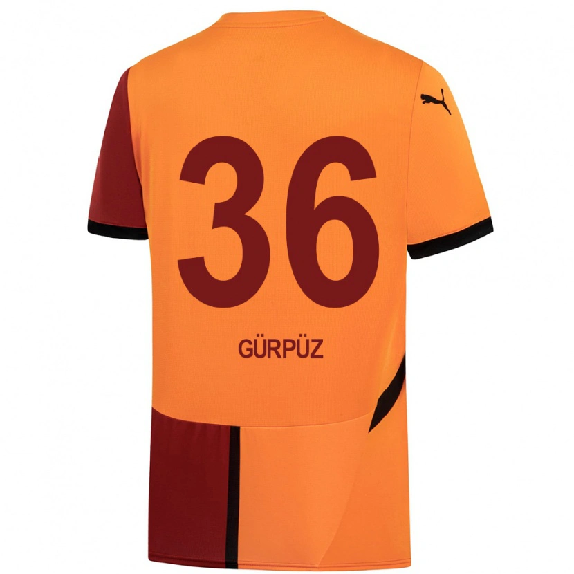 Danxen Mujer Camiseta Gökdeniz Gürpüz #36 Amarillo Rojo 1ª Equipación 2024/25 La Camisa