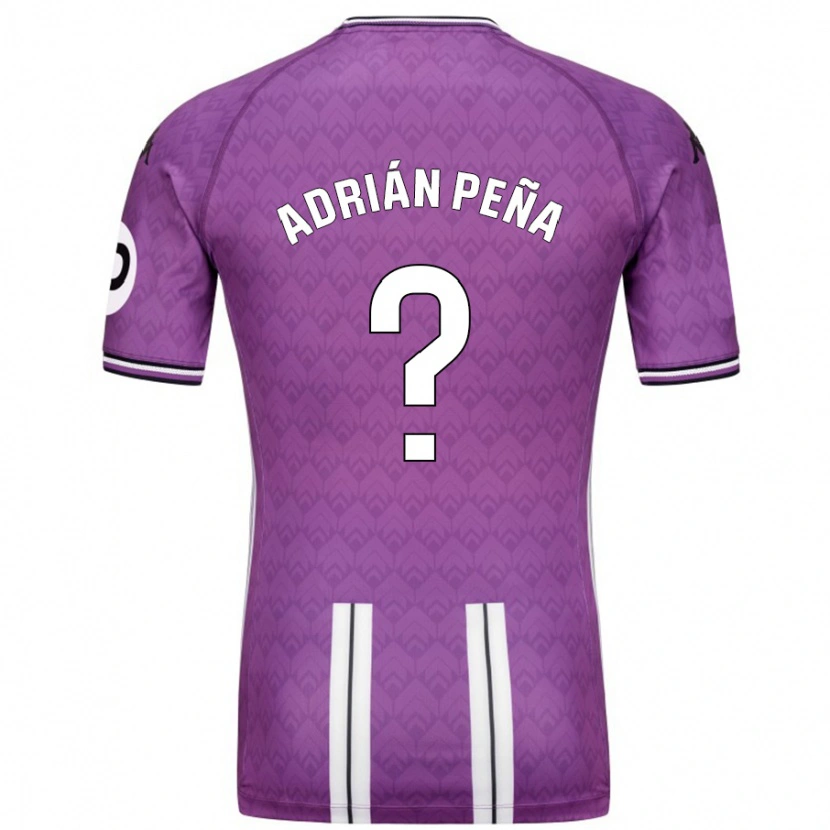 Danxen Mujer Camiseta Adrián Peña #0 Púrpura Blanco 1ª Equipación 2024/25 La Camisa