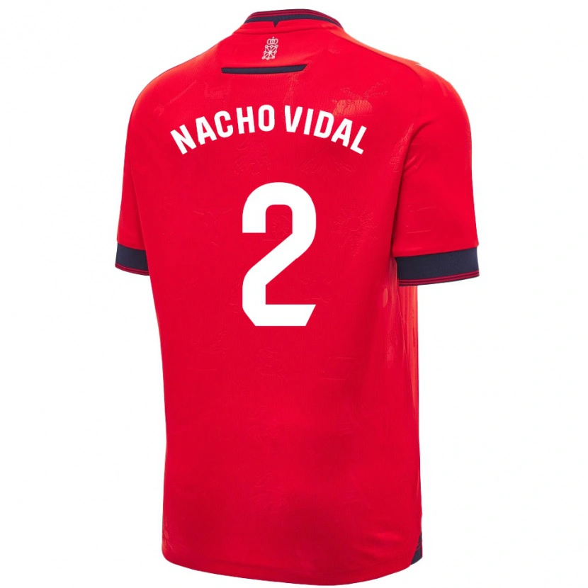 Danxen Mujer Camiseta Nacho Vidal #2 Rojo Blanco 1ª Equipación 2024/25 La Camisa