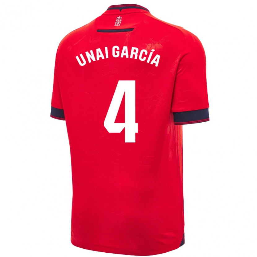 Danxen Mujer Camiseta Unai García #4 Rojo Blanco 1ª Equipación 2024/25 La Camisa