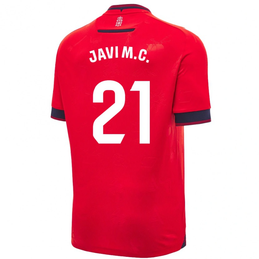 Danxen Mujer Camiseta Javi Martínez #21 Rojo Blanco 1ª Equipación 2024/25 La Camisa