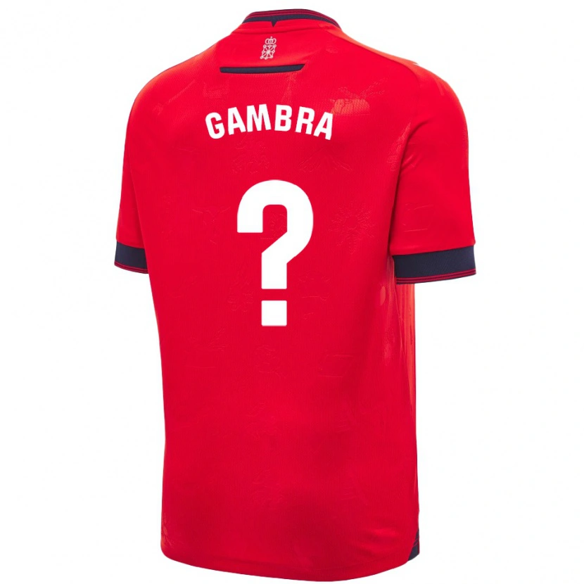 Danxen Mujer Camiseta Javi Gambra #0 Rojo Blanco 1ª Equipación 2024/25 La Camisa