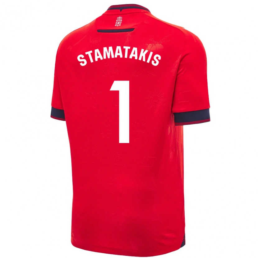 Danxen Mujer Camiseta Dimitrios Stamatakis #1 Rojo Blanco 1ª Equipación 2024/25 La Camisa