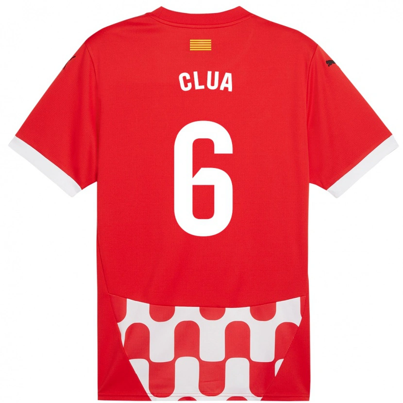 Danxen Mujer Camiseta Silvi Clua #6 Rojo Blanco 1ª Equipación 2024/25 La Camisa