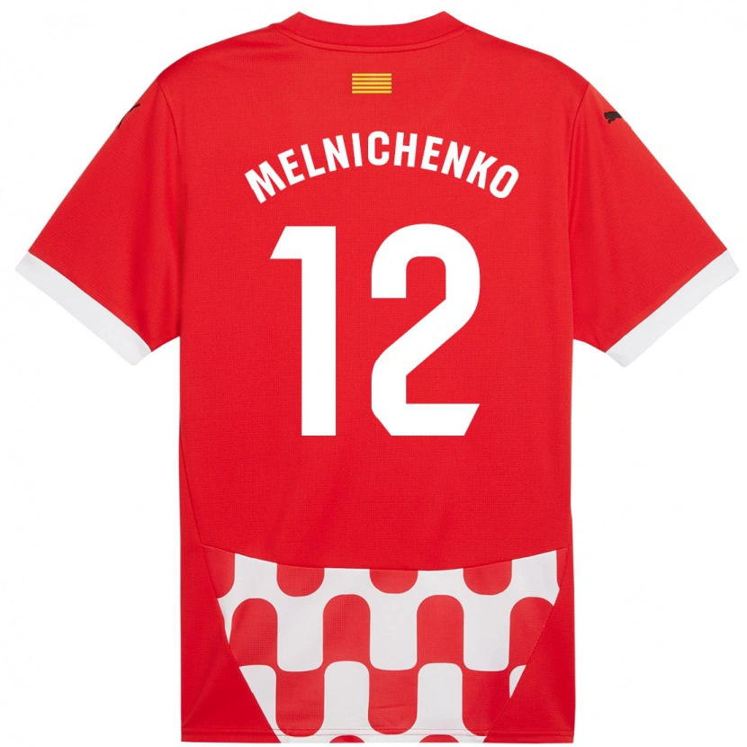 Danxen Mujer Camiseta Dmytro Melnichenko #12 Rojo Blanco 1ª Equipación 2024/25 La Camisa