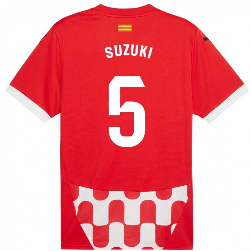 Danxen Mujer Camiseta Wadi Ibrahim Suzuki #5 Rojo Blanco 1ª Equipación 2024/25 La Camisa