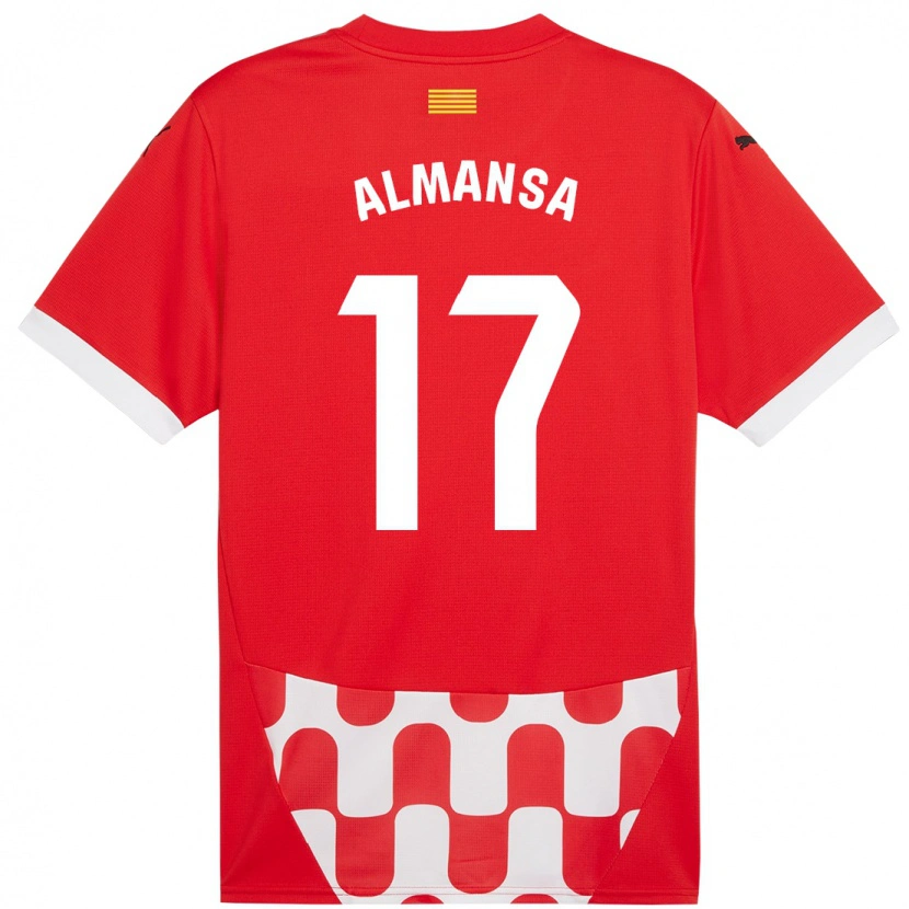 Danxen Mujer Camiseta Alex Almansa #17 Rojo Blanco 1ª Equipación 2024/25 La Camisa