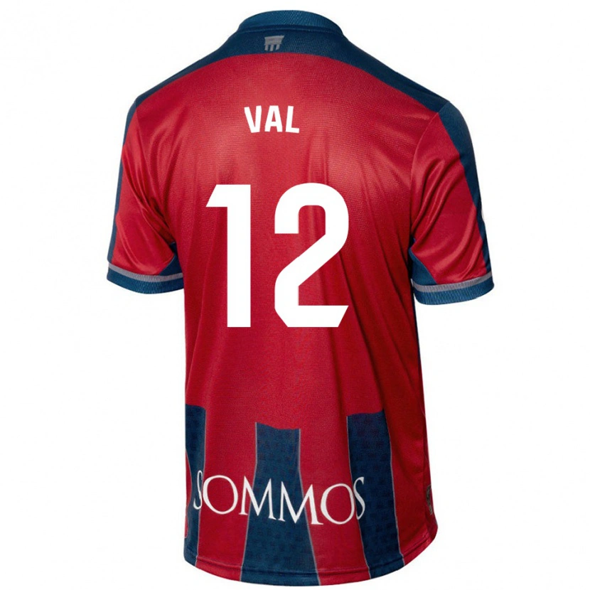 Danxen Mujer Camiseta Ángel Val #12 Rojo Azul 1ª Equipación 2024/25 La Camisa