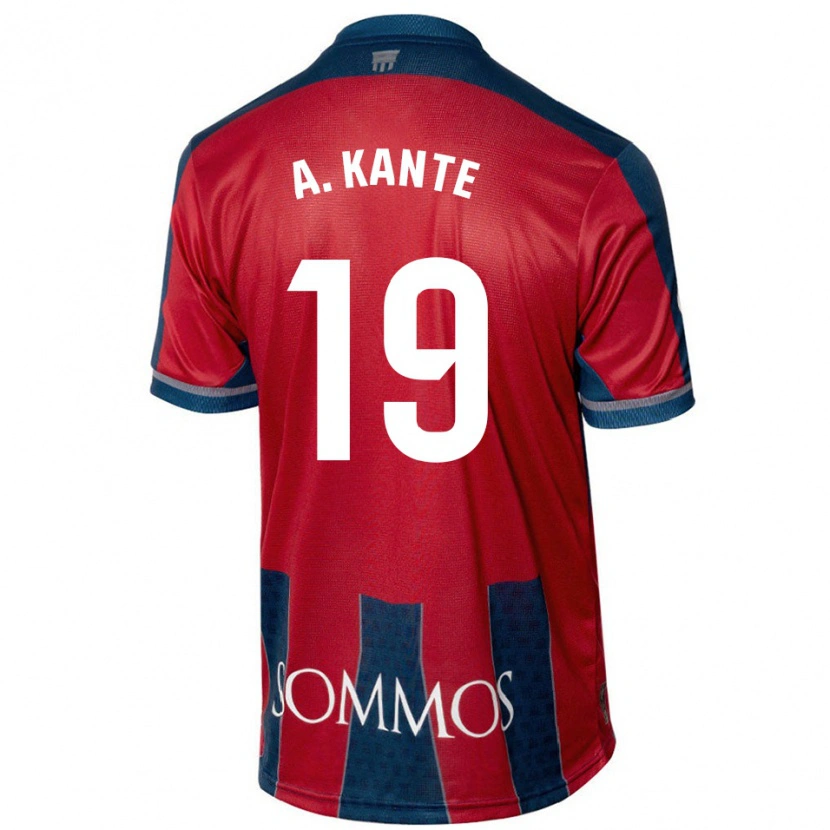 Danxen Mujer Camiseta Abou Kanté #19 Rojo Azul 1ª Equipación 2024/25 La Camisa