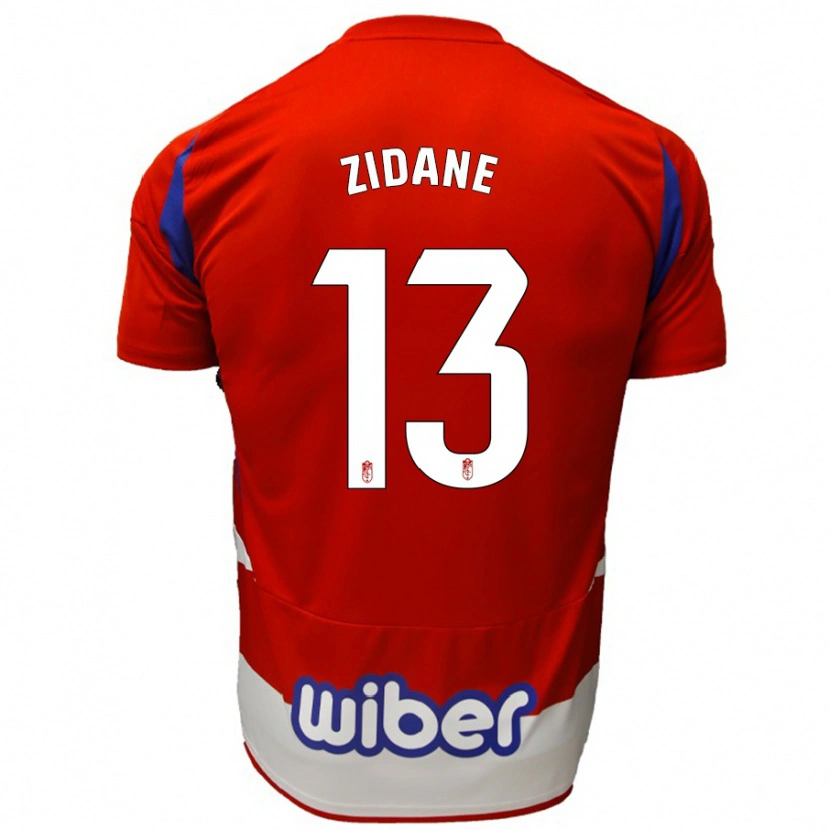 Danxen Mujer Camiseta Luca Zidane #13 Rojo Blanco Azul 1ª Equipación 2024/25 La Camisa