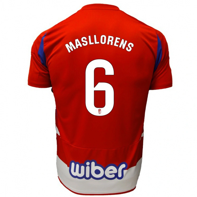 Danxen Mujer Camiseta José Masllorens #6 Rojo Blanco Azul 1ª Equipación 2024/25 La Camisa