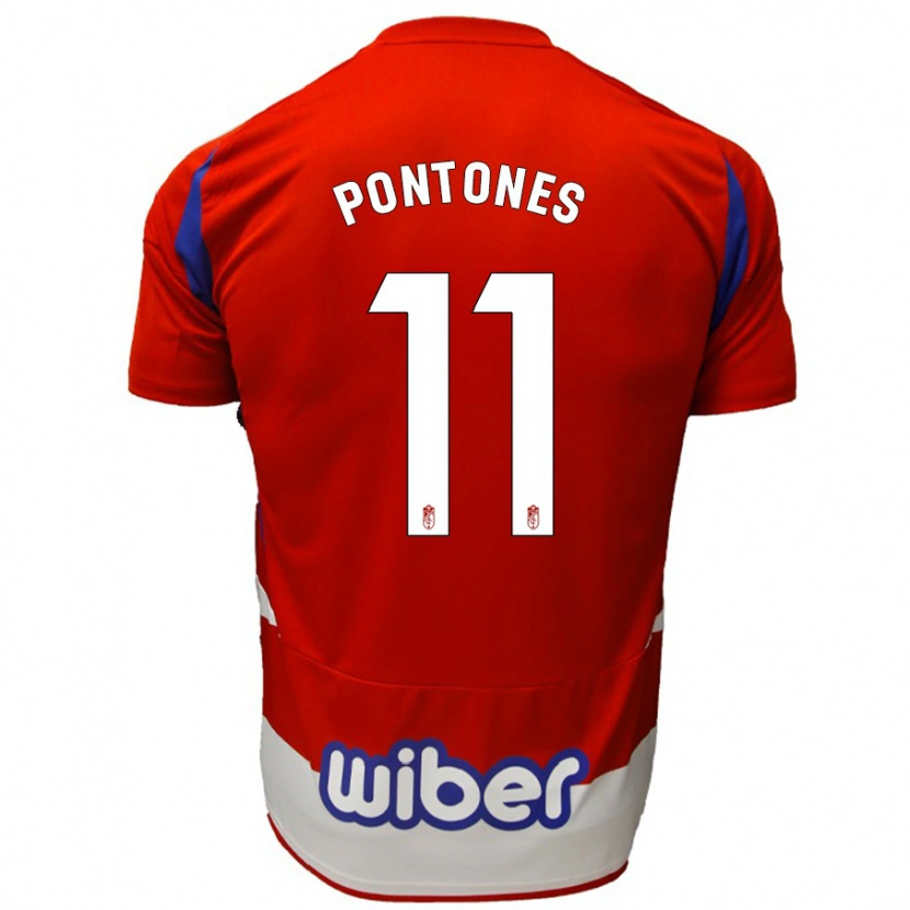 Danxen Mujer Camiseta Juan Carlos Pontones #11 Rojo Blanco Azul 1ª Equipación 2024/25 La Camisa