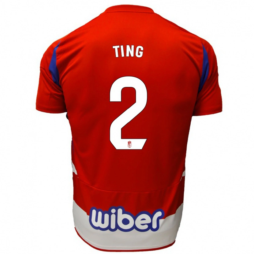 Danxen Mujer Camiseta Xie Ting #2 Rojo Blanco Azul 1ª Equipación 2024/25 La Camisa