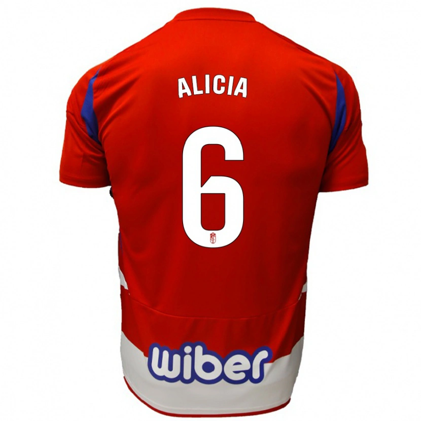 Danxen Mujer Camiseta Alicia #6 Rojo Blanco Azul 1ª Equipación 2024/25 La Camisa