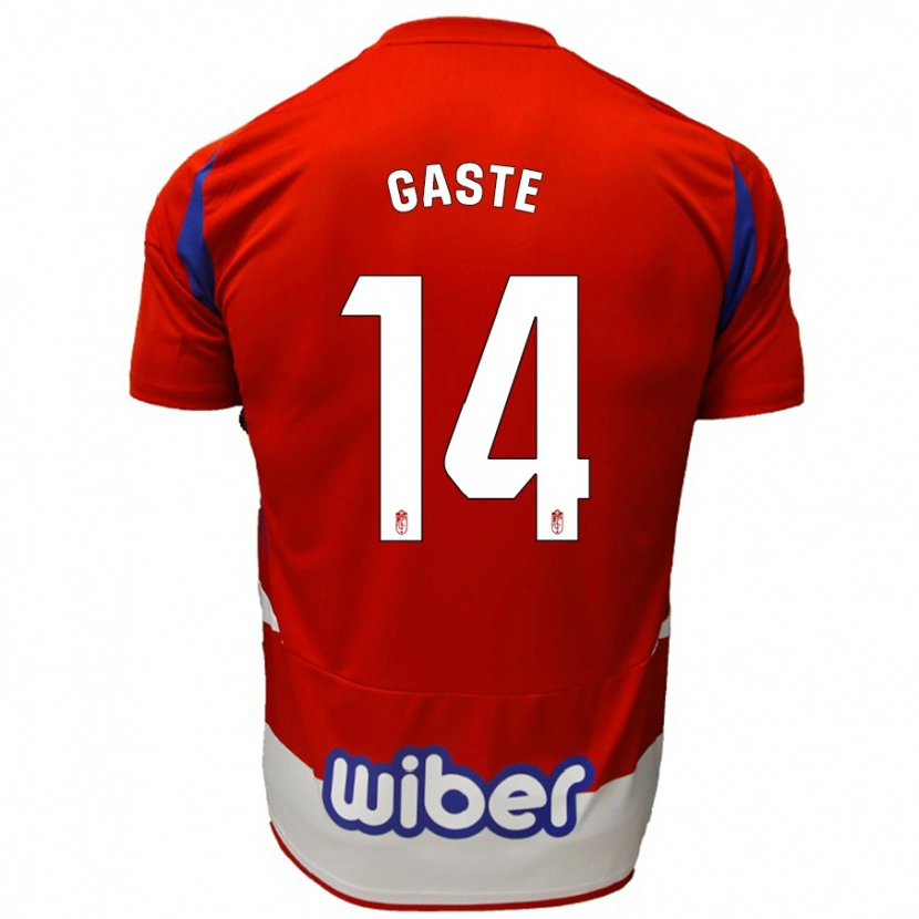 Danxen Mujer Camiseta Gaste #14 Rojo Blanco Azul 1ª Equipación 2024/25 La Camisa