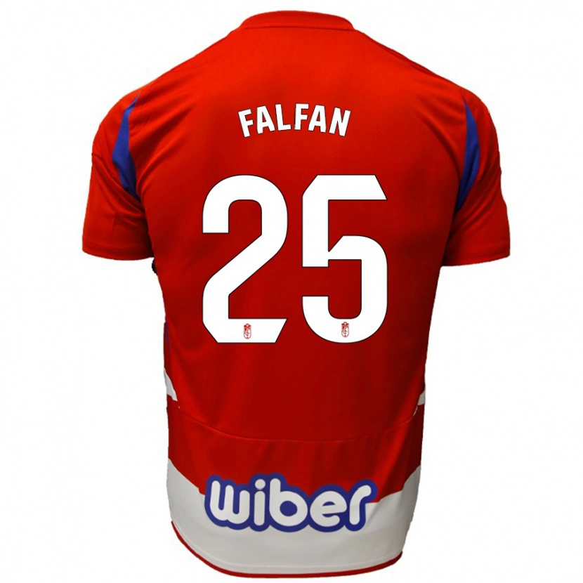 Danxen Mujer Camiseta Daiana Falfán #25 Rojo Blanco Azul 1ª Equipación 2024/25 La Camisa