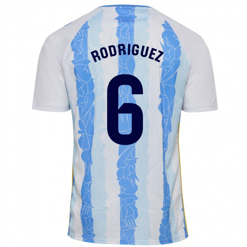 Danxen Mujer Camiseta Rafa Rodríguez #6 Blanco Azul 1ª Equipación 2024/25 La Camisa