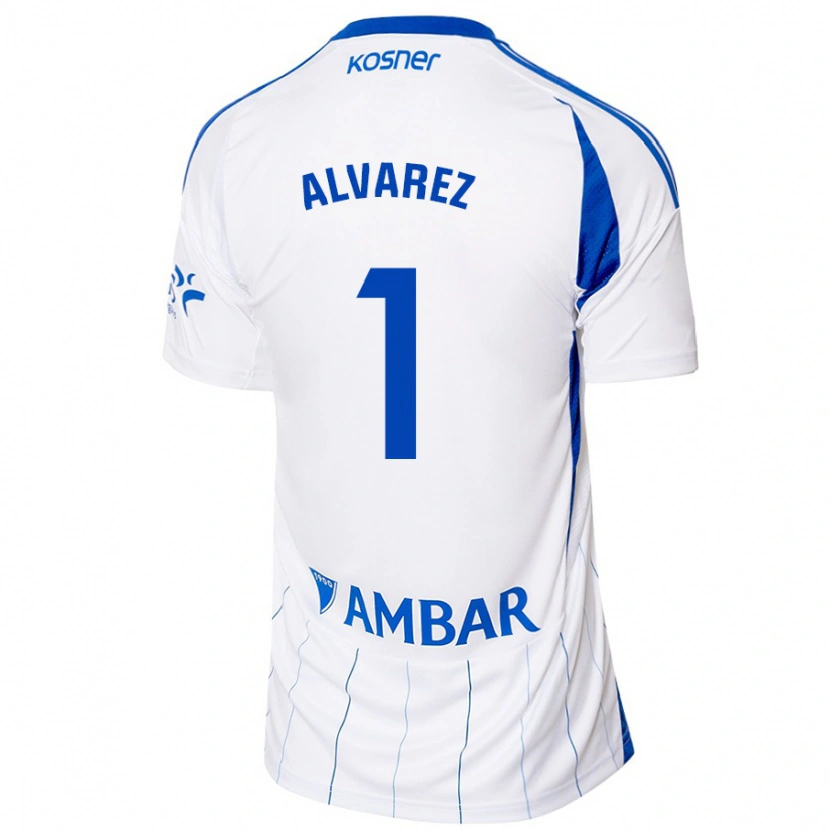 Danxen Mujer Camiseta Cristian Álvarez #1 Rojo Blanco 1ª Equipación 2024/25 La Camisa