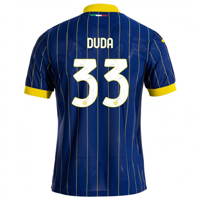 Danxen Mujer Camiseta Ondrej Duda #33 Azul Amarillo 1ª Equipación 2024/25 La Camisa
