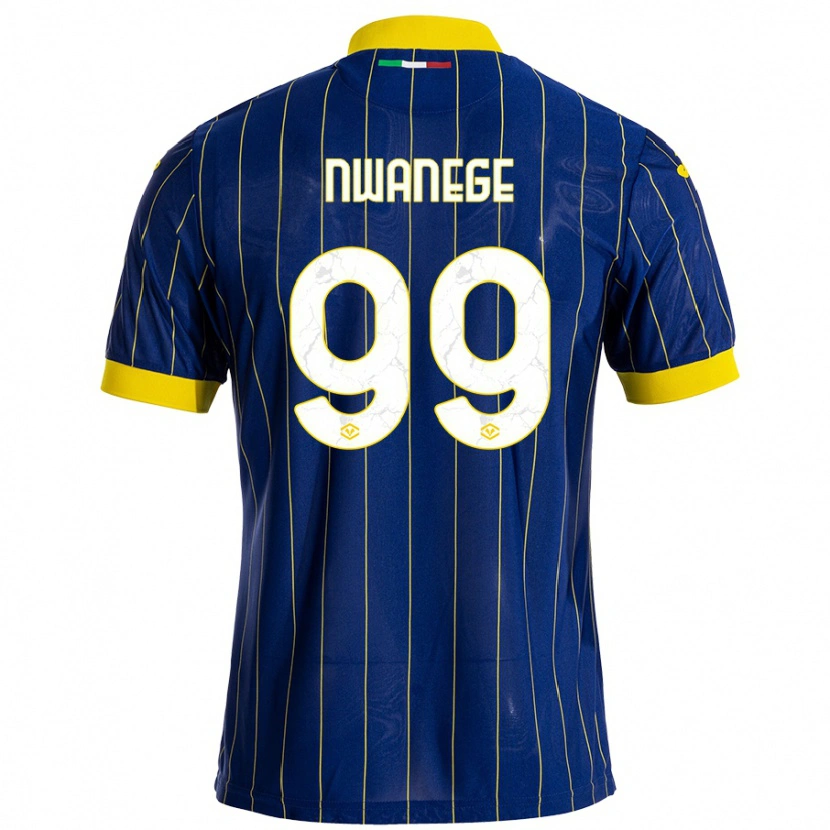 Danxen Mujer Camiseta Karlson Nwanege #99 Azul Amarillo 1ª Equipación 2024/25 La Camisa