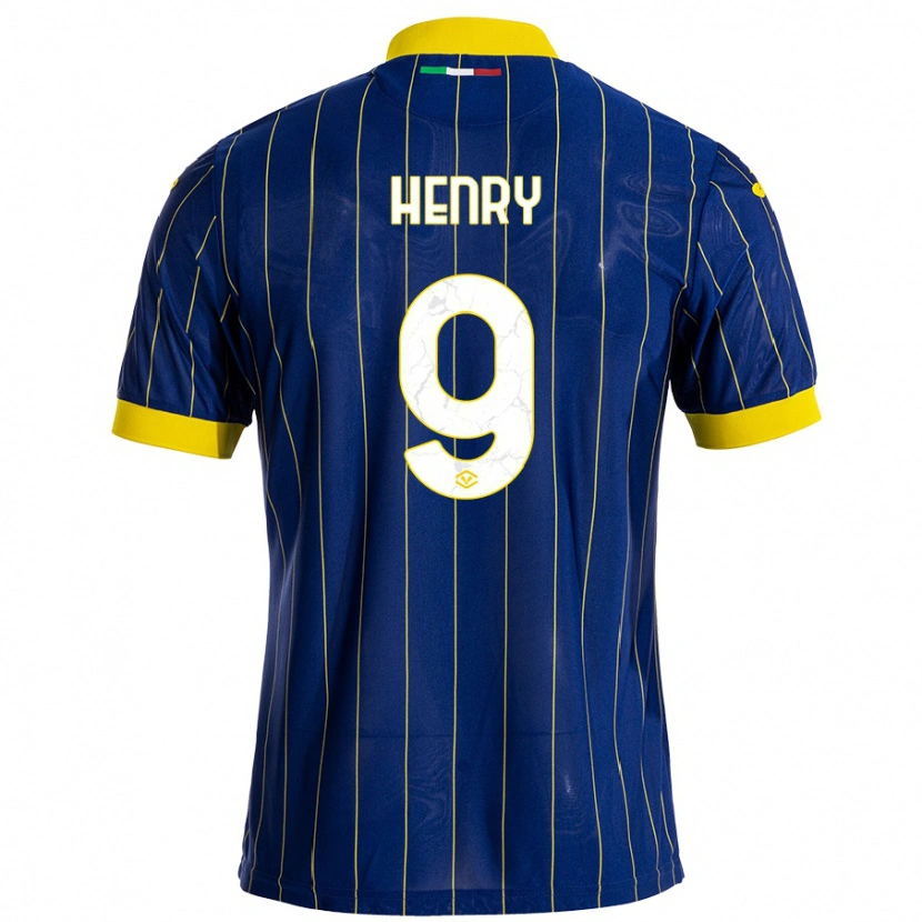 Danxen Mujer Camiseta Thomas Henry #9 Azul Amarillo 1ª Equipación 2024/25 La Camisa