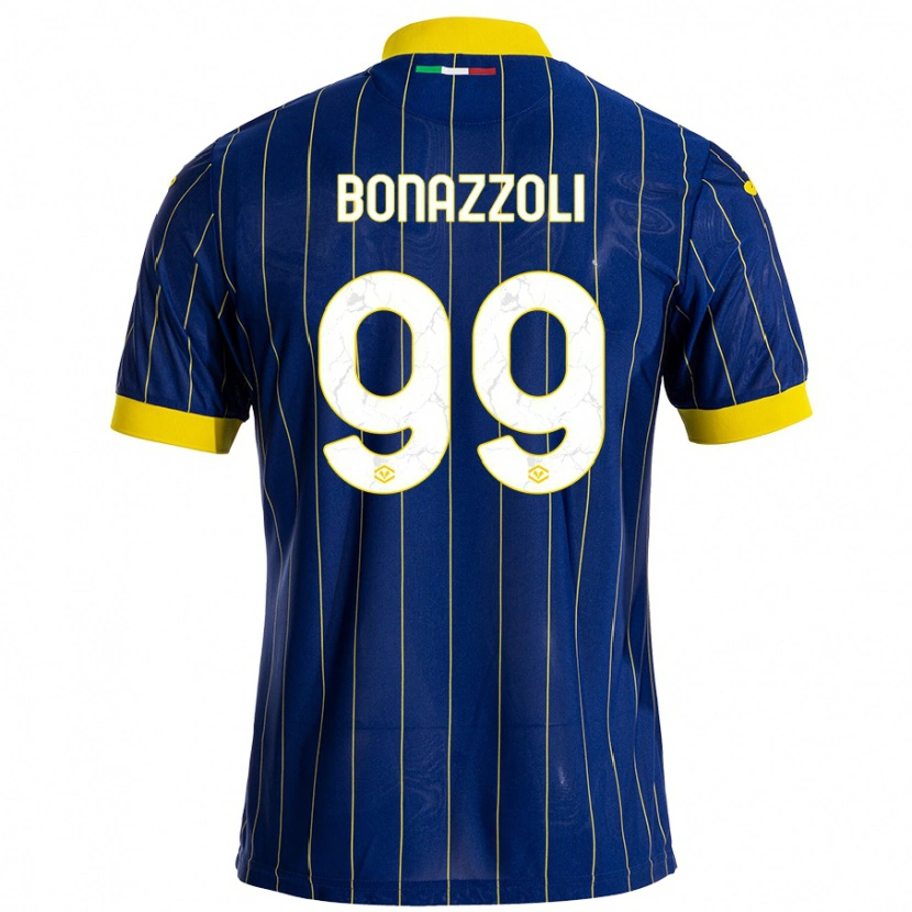 Danxen Mujer Camiseta Federico Bonazzoli #99 Azul Amarillo 1ª Equipación 2024/25 La Camisa