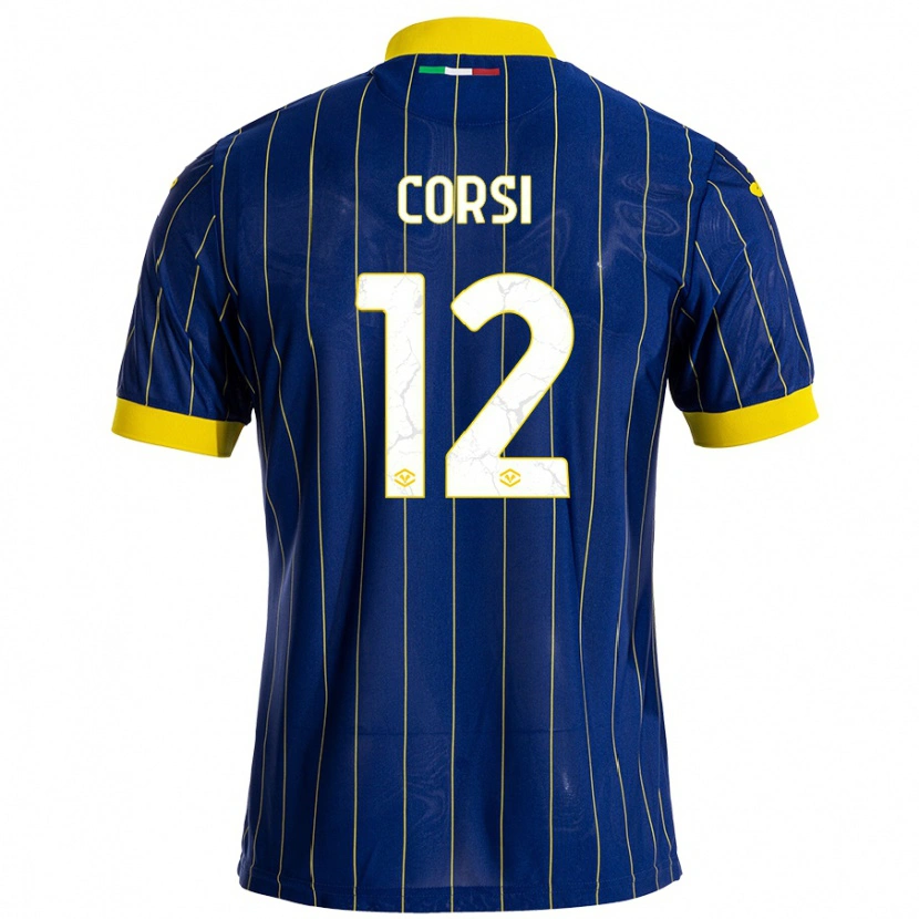 Danxen Mujer Camiseta Sara Corsi #12 Azul Amarillo 1ª Equipación 2024/25 La Camisa