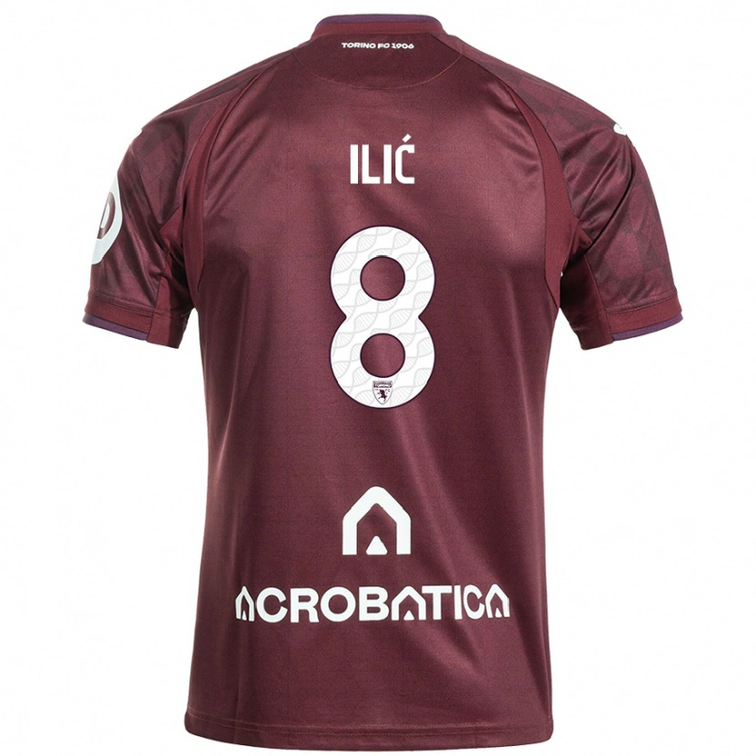 Danxen Mujer Camiseta Ivan Ilić #8 Granate Blanco 1ª Equipación 2024/25 La Camisa