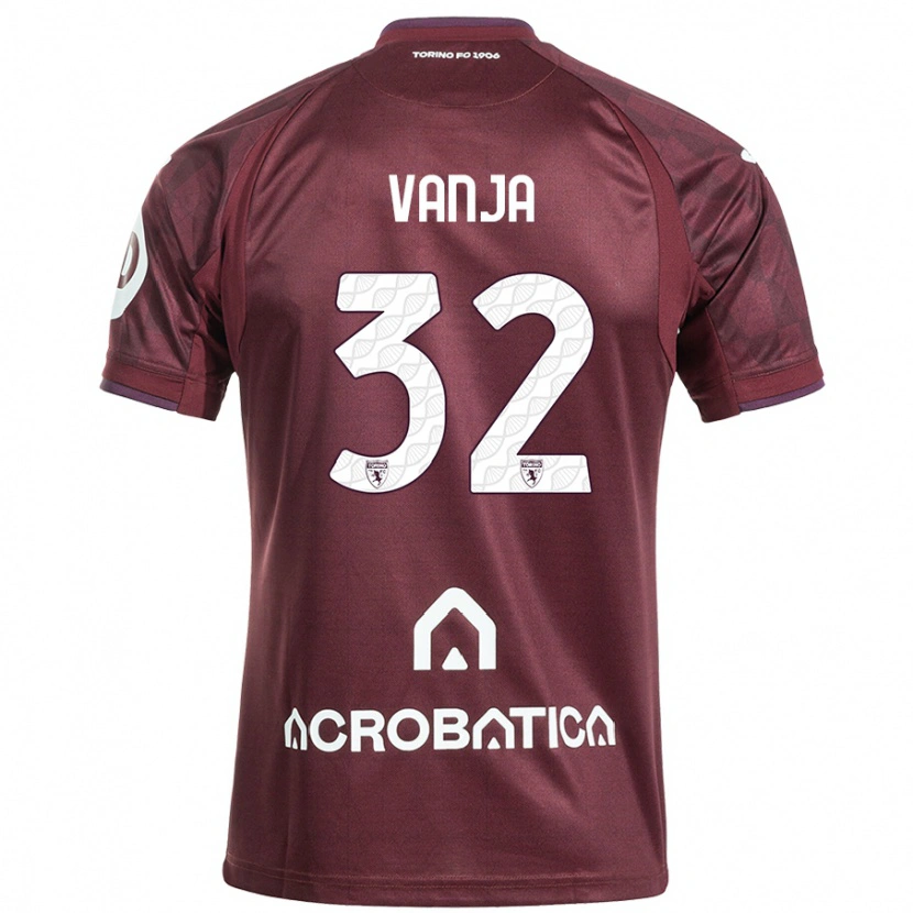 Danxen Mujer Camiseta Vanja Milinković-Savić #32 Granate Blanco 1ª Equipación 2024/25 La Camisa