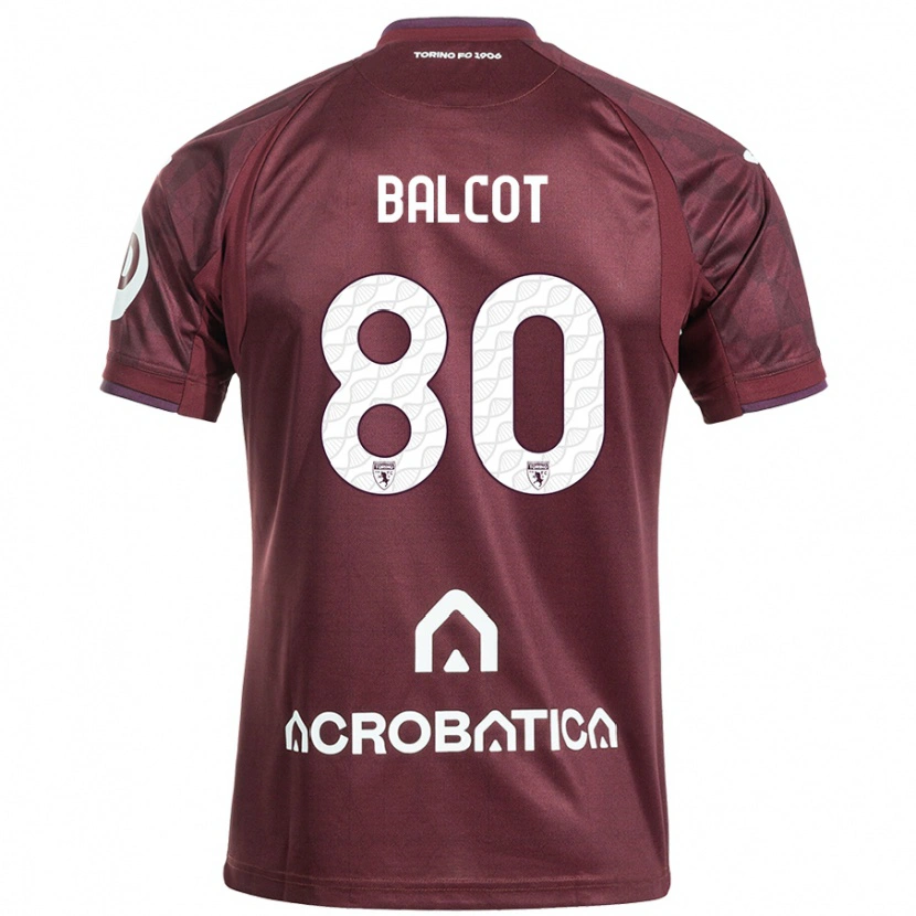 Danxen Mujer Camiseta Côme Bianay Balcot #80 Granate Blanco 1ª Equipación 2024/25 La Camisa