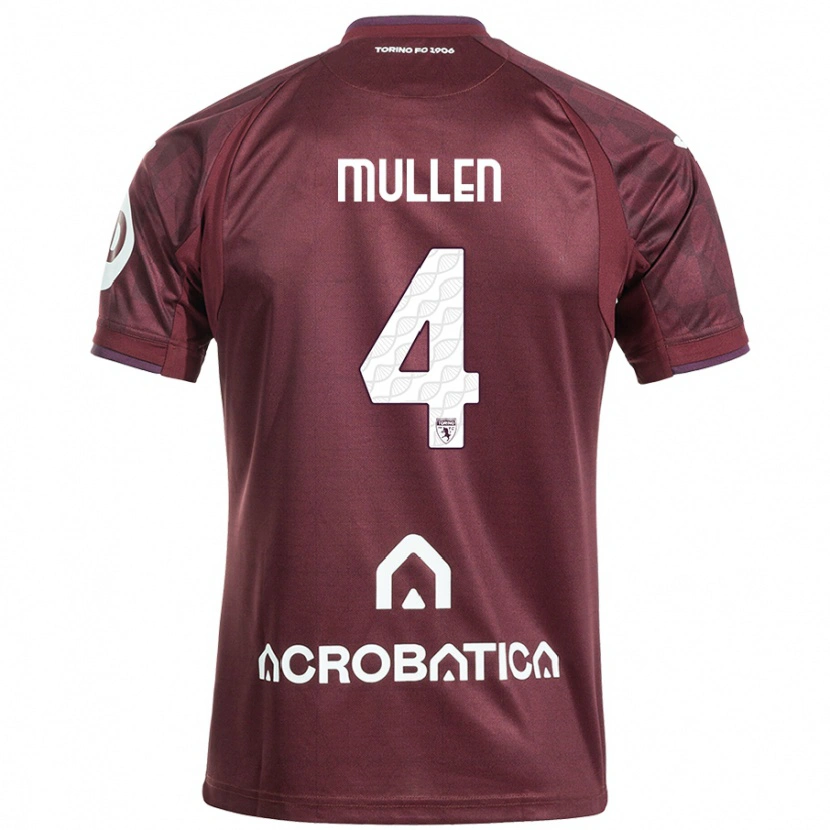 Danxen Mujer Camiseta Senan Mullen #4 Granate Blanco 1ª Equipación 2024/25 La Camisa