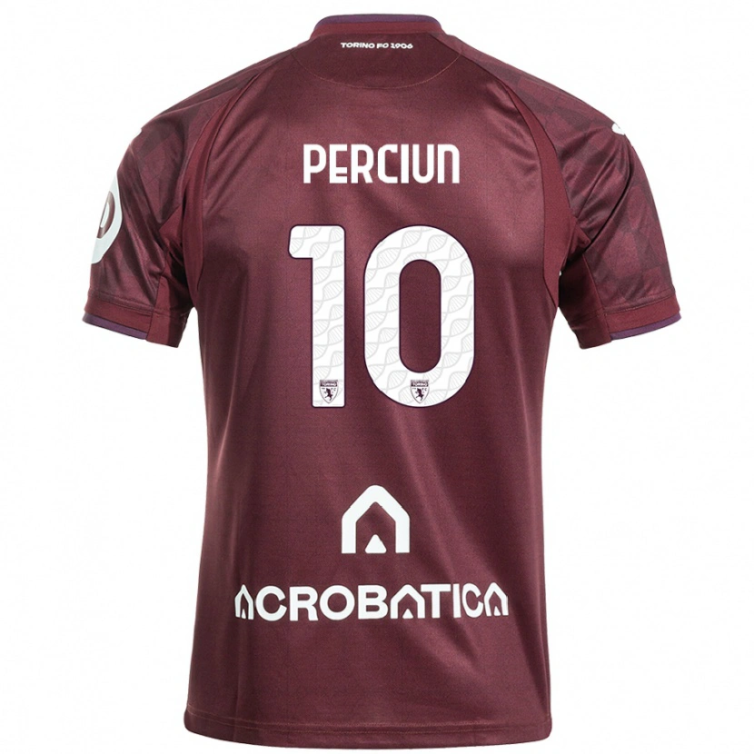 Danxen Mujer Camiseta Sergiu Perciun #10 Granate Blanco 1ª Equipación 2024/25 La Camisa