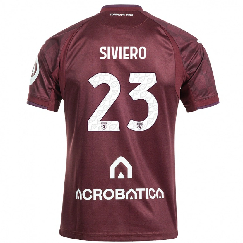 Danxen Mujer Camiseta Lapo Siviero #23 Granate Blanco 1ª Equipación 2024/25 La Camisa
