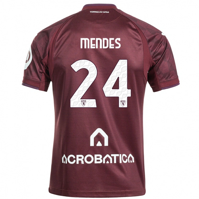 Danxen Mujer Camiseta Rodrigo Mendes #24 Granate Blanco 1ª Equipación 2024/25 La Camisa