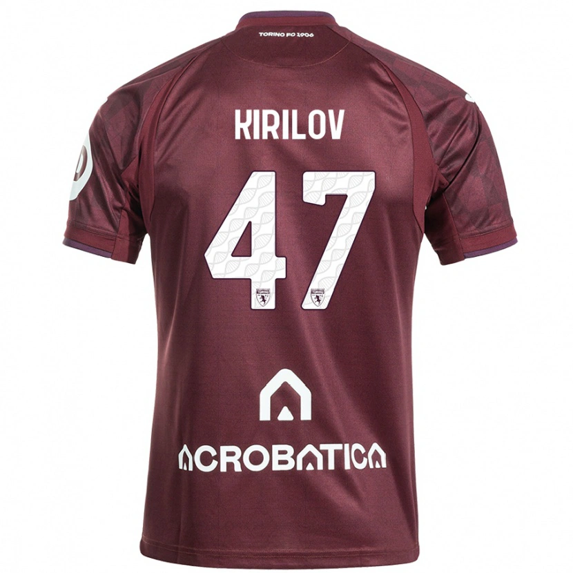 Danxen Mujer Camiseta Martin Kirilov #47 Granate Blanco 1ª Equipación 2024/25 La Camisa