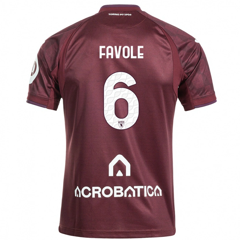 Danxen Mujer Camiseta Stefania Favole #6 Granate Blanco 1ª Equipación 2024/25 La Camisa