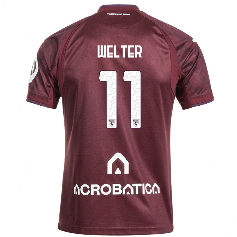Danxen Mujer Camiseta Francesca Welter #11 Granate Blanco 1ª Equipación 2024/25 La Camisa