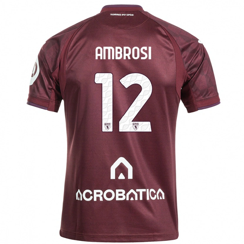 Danxen Mujer Camiseta Martina Ambrosi #12 Granate Blanco 1ª Equipación 2024/25 La Camisa