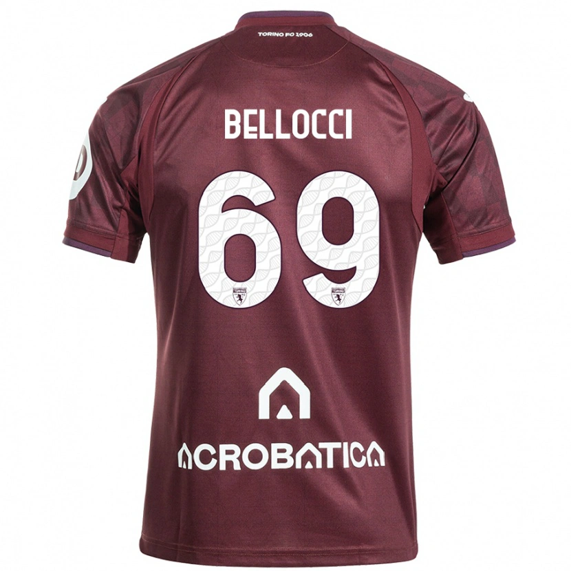 Danxen Mujer Camiseta Andrea Bellocci #69 Granate Blanco 1ª Equipación 2024/25 La Camisa