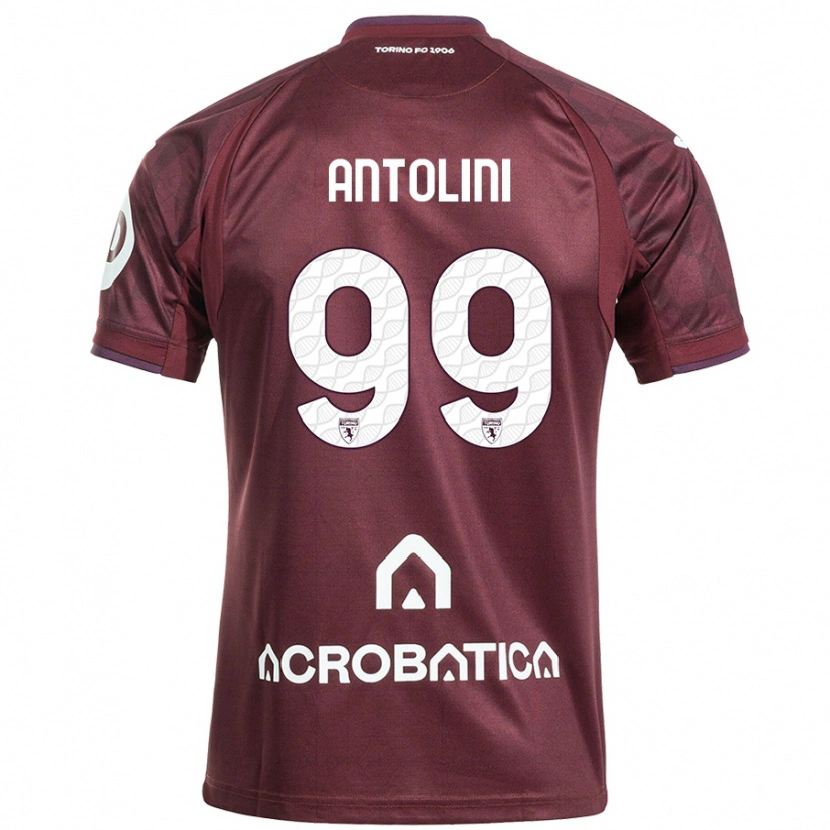 Danxen Mujer Camiseta Jacopo Antolini #99 Granate Blanco 1ª Equipación 2024/25 La Camisa