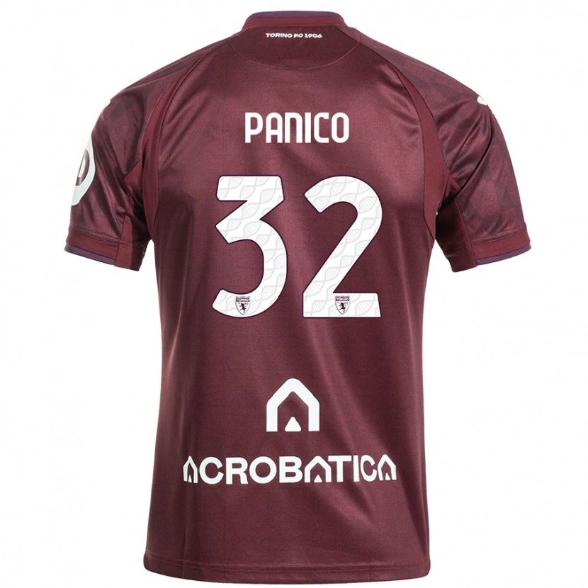 Danxen Mujer Camiseta Patrizia Panico #32 Granate Blanco 1ª Equipación 2024/25 La Camisa