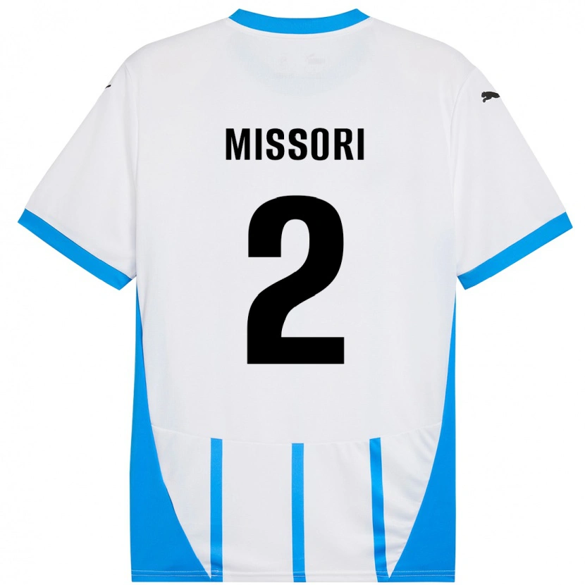 Danxen Mujer Camiseta Filippo Missori #2 Blanco Azul 2ª Equipación 2024/25 La Camisa