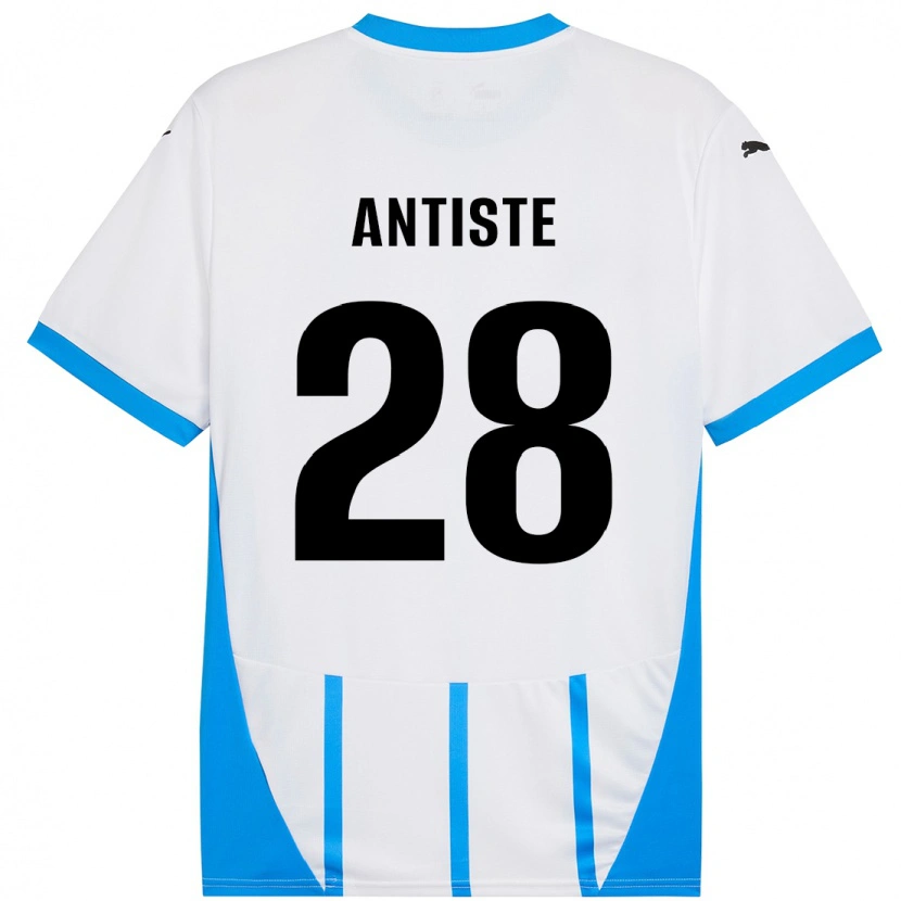 Danxen Mujer Camiseta Janis Antiste #28 Blanco Azul 2ª Equipación 2024/25 La Camisa