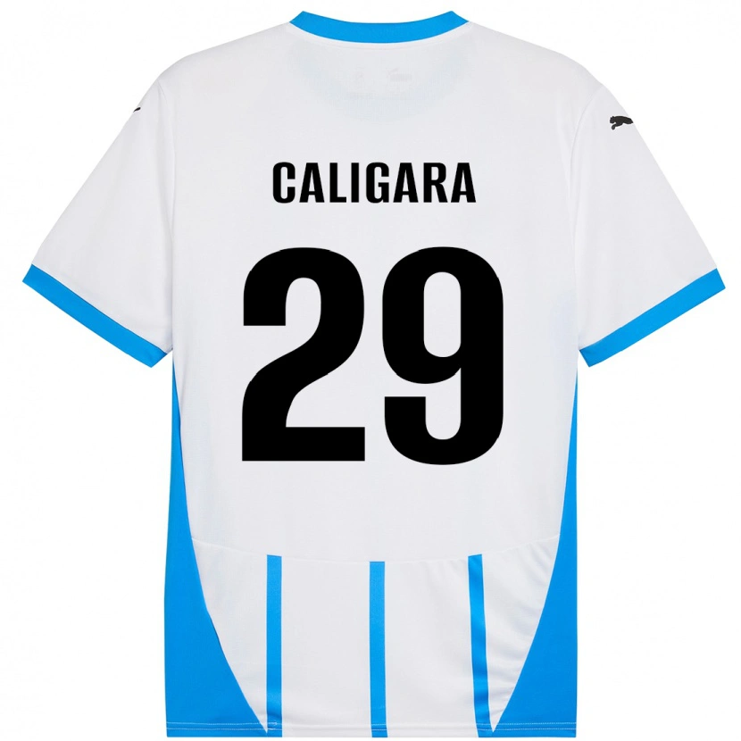 Danxen Mujer Camiseta Fabrizio Caligara #29 Blanco Azul 2ª Equipación 2024/25 La Camisa